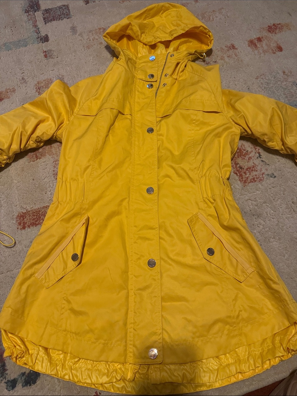 Guess Yellow Hooded Trench Coat